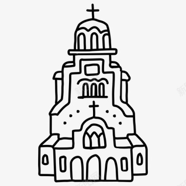 亚历山大涅夫斯基大教堂建筑教堂图标