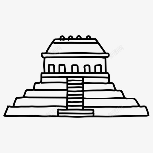 帕伦克建筑玛雅svg_新图网 https://ixintu.com 建筑 帕伦克 玛雅 墨西哥 庙宇 世界 地标 科纳