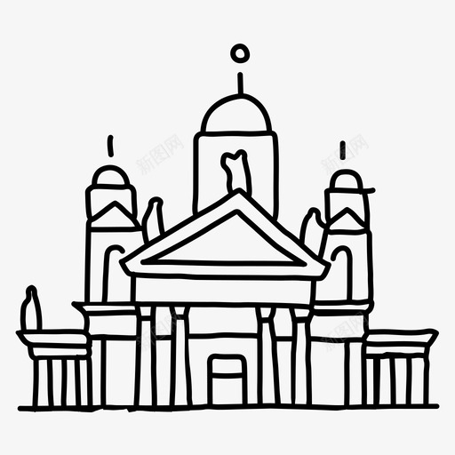 赫尔辛基大教堂建筑芬兰svg_新图网 https://ixintu.com 赫尔辛基 大教堂 建筑 芬兰 手绘 宫殿 世界 地标 科纳