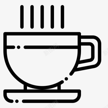 一杯咖啡热的茶图标