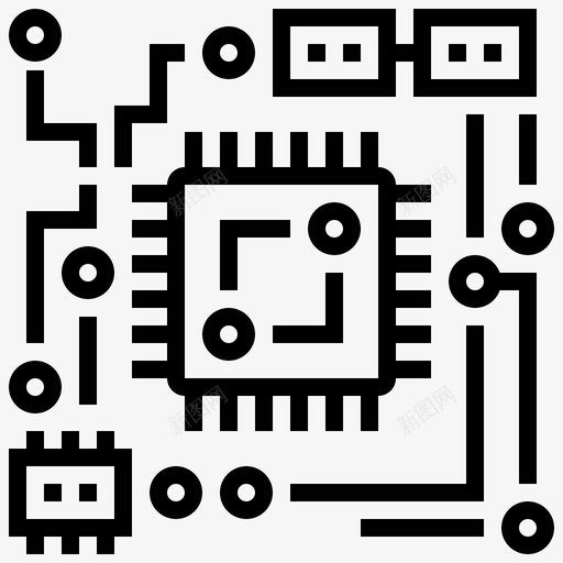 电路板电子微芯片svg_新图网 https://ixintu.com 电路板 电子 芯片 处理器 机器人 工程