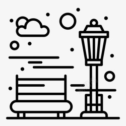 娱乐城图标长凳城市公园高清图片
