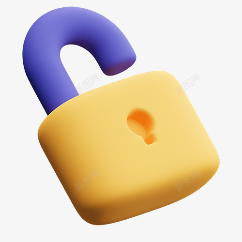 锁安全3D卡通图标图png免抠素材_新图网 https://ixintu.com 安全 卡通 图标 标图