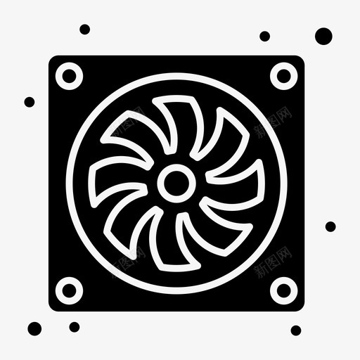 外壳计算机风扇svg_新图网 https://ixintu.com 计算机 硬件 外壳 风扇 实体 字形