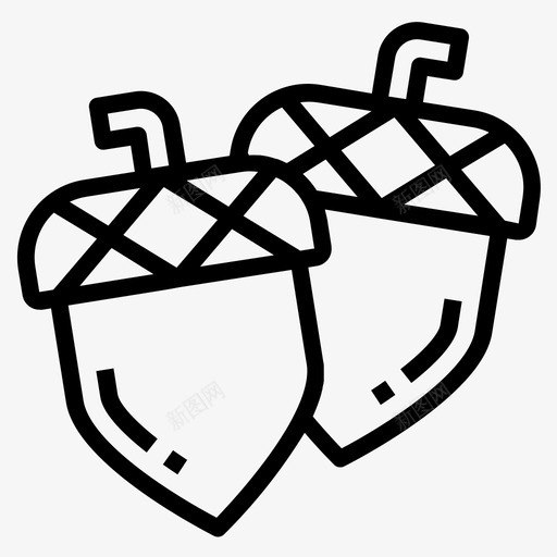 橡子秋天栗子svg_新图网 https://ixintu.com 秋天 栗子 橡树