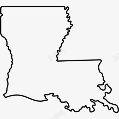 路易斯安那州美国地图图标