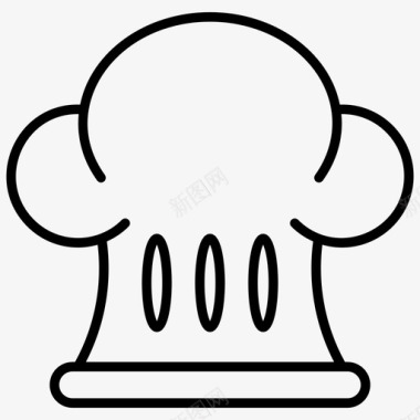 厨师帽帽子头饰图标