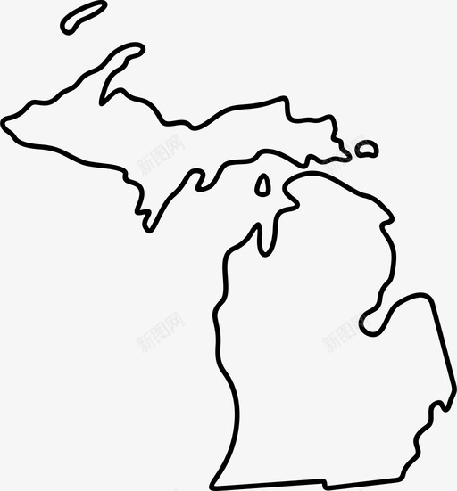 密歇根州美国地图svg_新图网 https://ixintu.com 密歇根 美国 地图