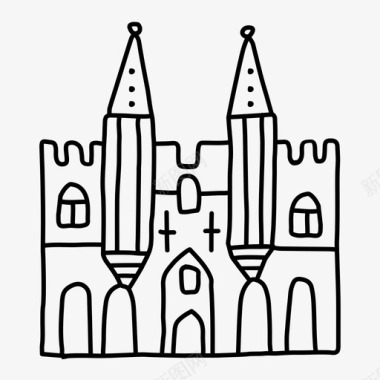 教皇宫殿建筑教堂图标