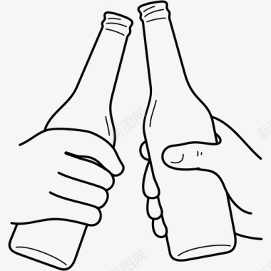 两只手拿着啤酒瓶图标