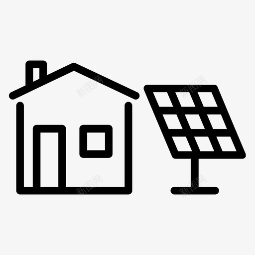 生态屋生态太阳能电池板svg_新图网 https://ixintu.com 生态 太阳能 电池板 线图 图标