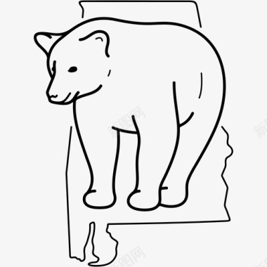 黑熊阿拉巴马州哺乳动物图标