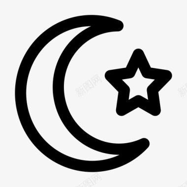 穆斯林伊斯兰教月亮图标