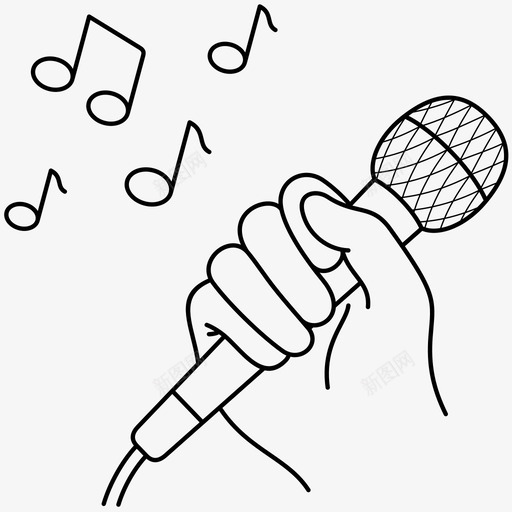 卡拉OK和唱歌手麦克风svg_新图网 https://ixintu.com 卡拉 唱歌 麦克风 歌手