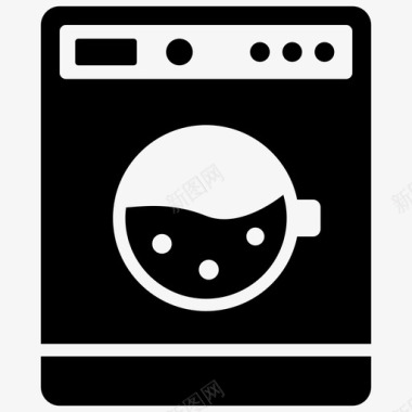 洗衣机自动洗衣机家用电器图标