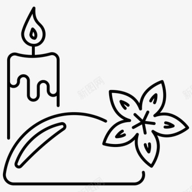 水疗燃烧的蜡烛烛光图标