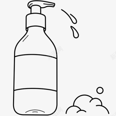 液体肥皂瓶子清洁手图标