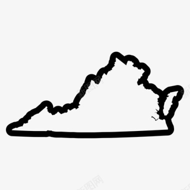 弗吉尼亚州地图州图标