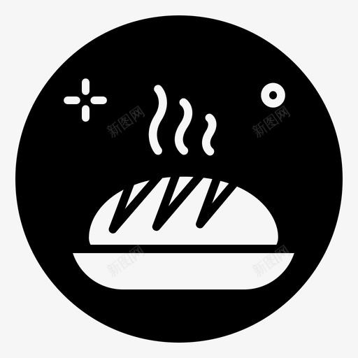 热面包法式面包早餐svg_新图网 https://ixintu.com 面包 法式 早餐 感恩节 第一天 黑色 填充 减去 前面