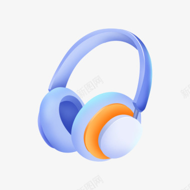 轻拟物icon图标耳机音乐图标