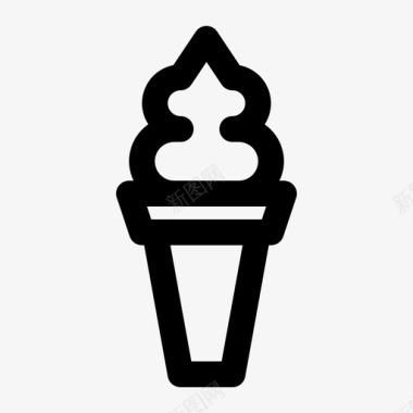 冰淇淋筒甜点快餐图标