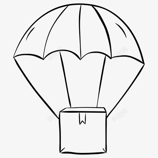 空投空运降落伞svg_新图网 https://ixintu.com 空运 空投 降落伞 一套 购物 电子商务 轮廓 图标