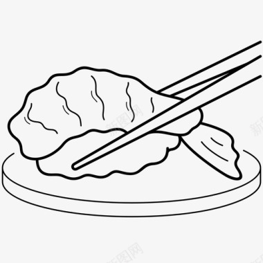 寿司配筷子亚洲食品寿司吧图标