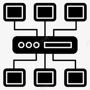 网络集线器活动集线器以太网集线器图标