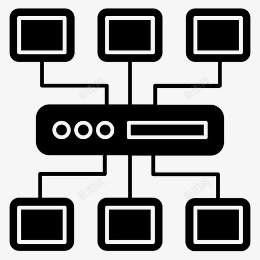 网络集线器活动集线器以太网集线器svg_新图网 https://ixintu.com 集线器 网络 活动 以太网 硬件 设备 多端 端口 通信 字形 图标