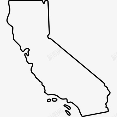 加利福尼亚州美国地图图标