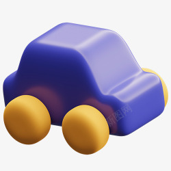 玩具汽车3D卡通图标图素材