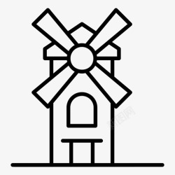 古代农业古代风车农场能源自然能源高清图片