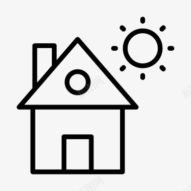 房子太阳建筑家图标