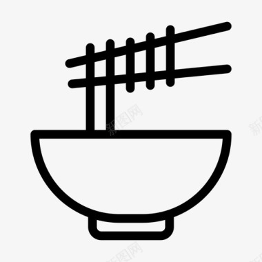 面条碗筷子吃图标