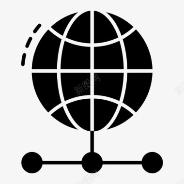 全球网络通信全球链全球通信图标
