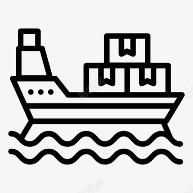 货船寄售交货海运图标