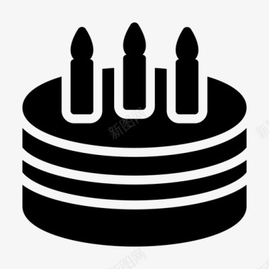 生日蛋糕蜡烛美味图标