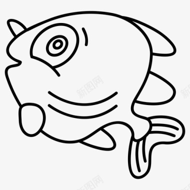 独眼鱼水生动物海鲜图标