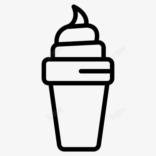 冰淇淋蛋卷美味甜svg_新图网 https://ixintu.com 冰淇淋 蛋卷 美味 甜食 食物 字形
