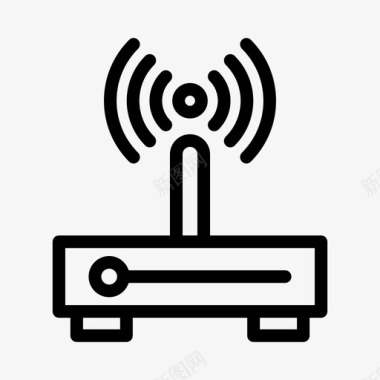 调制解调器天线路由器信号图标