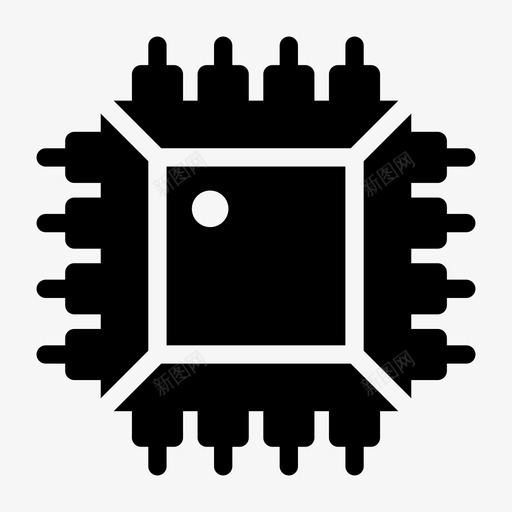 cpu处理器芯片电子svg_新图网 https://ixintu.com 处理器 电子 芯片 硬件 电子线 线路 符号