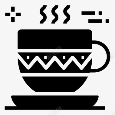 热咖啡杯咖啡杯意式浓缩咖啡图标