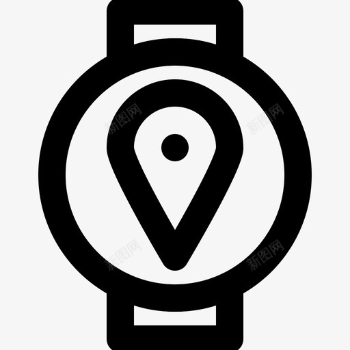 智能手表位置地图svg_新图网 https://ixintu.com 智能 手表 位置 地图 计算机 设备 电子设备 加粗 粗线条