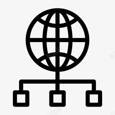 全球共享连接互联网图标