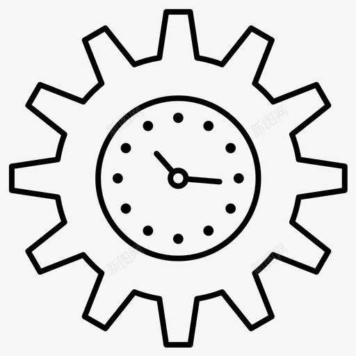 时钟齿轮小时svg_新图网 https://ixintu.com 时钟 齿轮 小时 时间 设计 设计工 工具 常规 线条