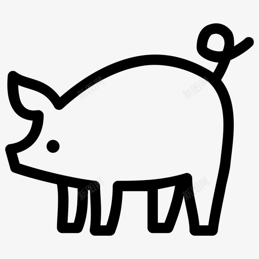 猪动物家养svg_新图网 https://ixintu.com 动物 家养 农场 宠物 小猪