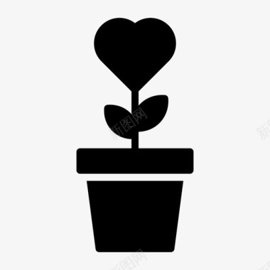 爱的成长心植物图标