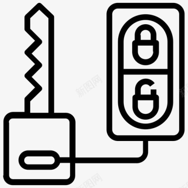 汽车遥控钥匙汽车锁汽车遥控器图标