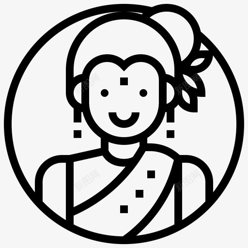 斯里兰卡妇女科伦坡服装svg_新图网 https://ixintu.com 斯里兰卡 妇女 科伦坡 服装 纱丽 国家 头像