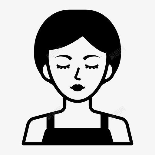 短发的女人美女闭着眼睛svg_新图网 https://ixintu.com 短发 女人 美女 闭着 眼睛 发型 人脸